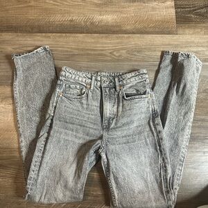 H&M Women's High Rise Jeans in Gray